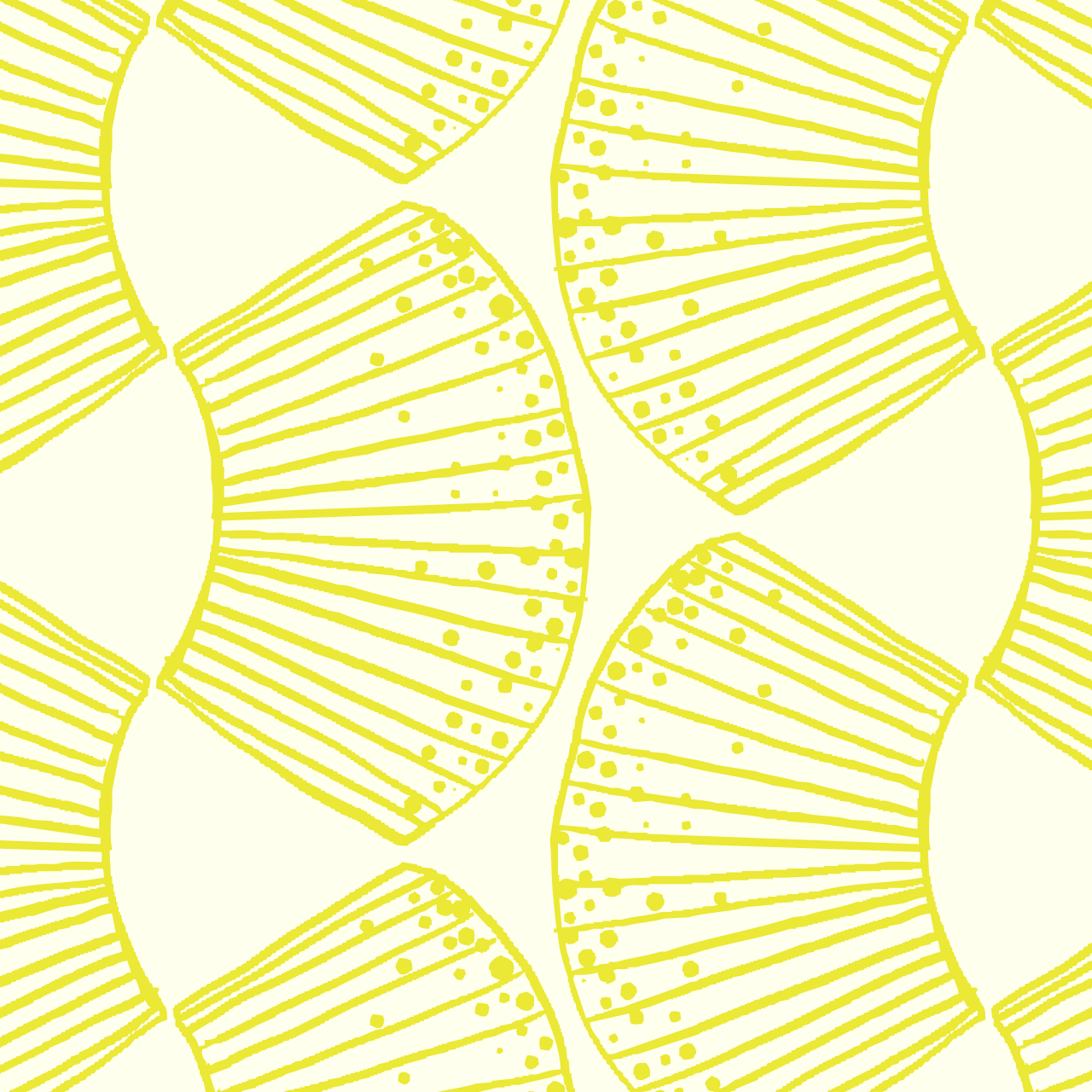 クリーム色の背景に黄色いパイナップルのパターン