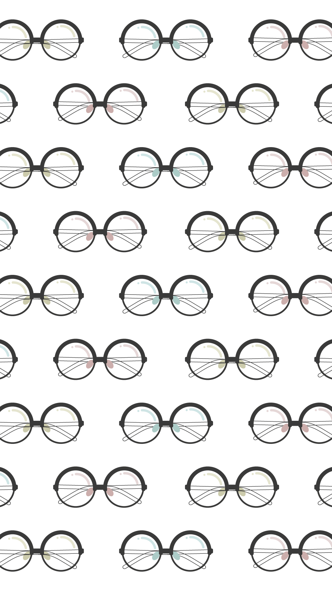 白い背景に黒いメガネのパターン
