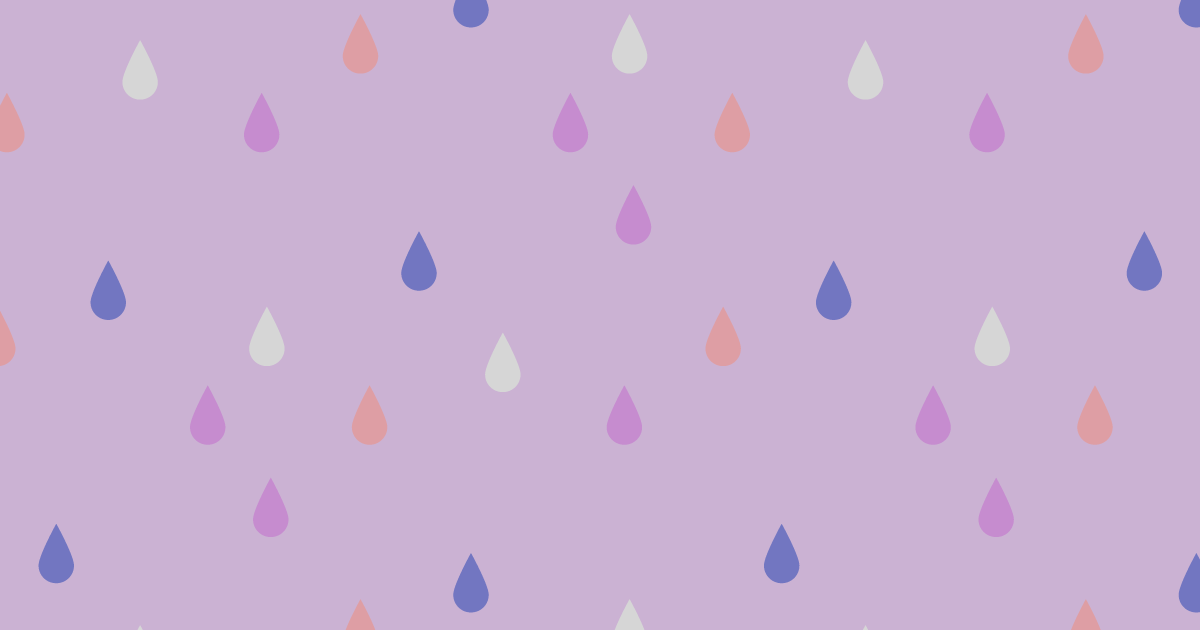 紫の背景に地味カラフルな水滴のパターン