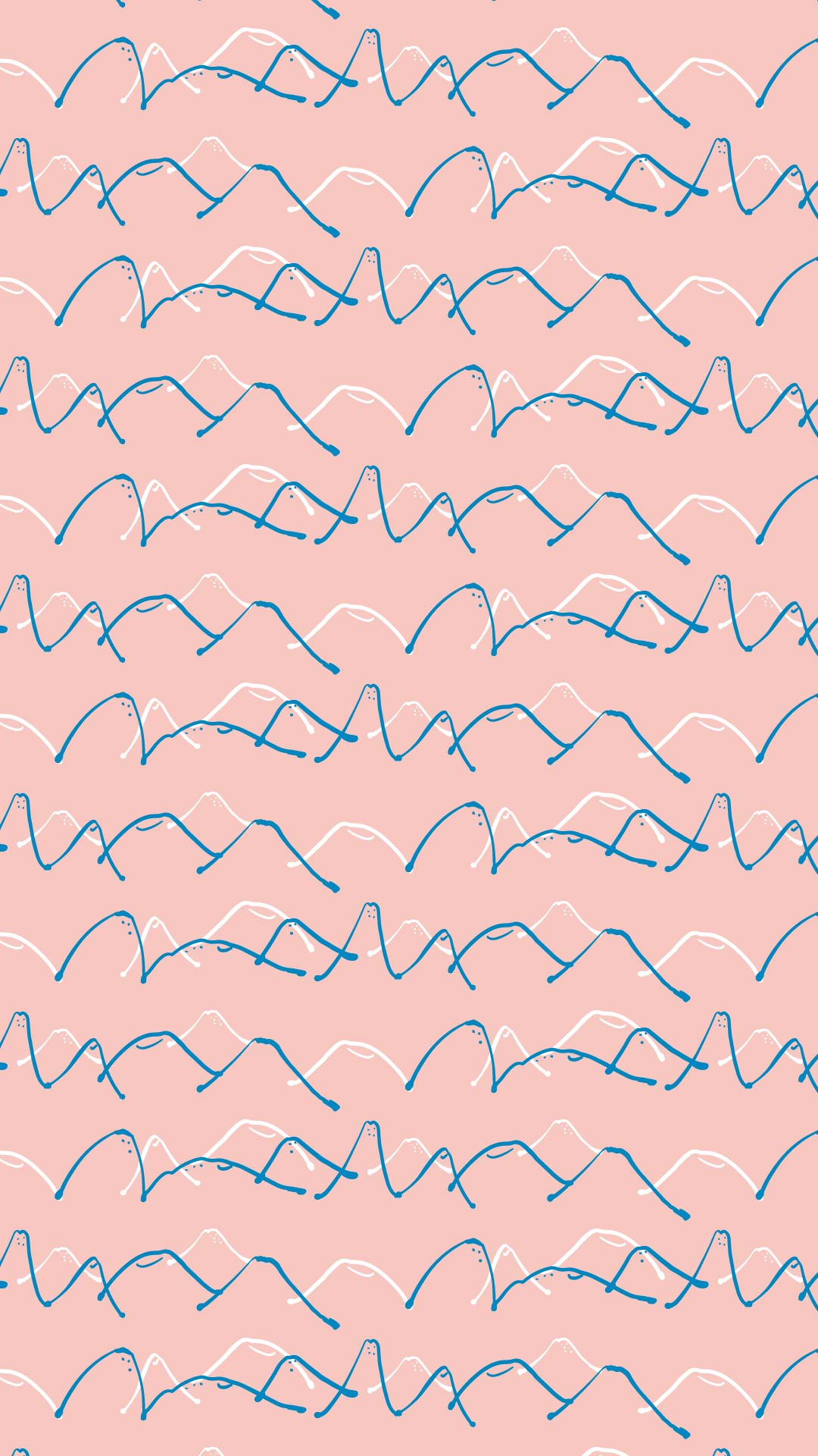 薄いピンク色の背景に山並みのパターン