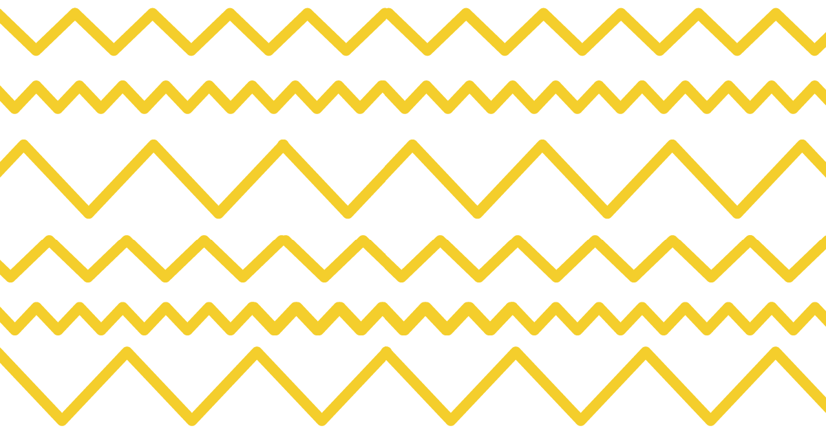 白い背景に大小のある黄色のジグザグのパターン