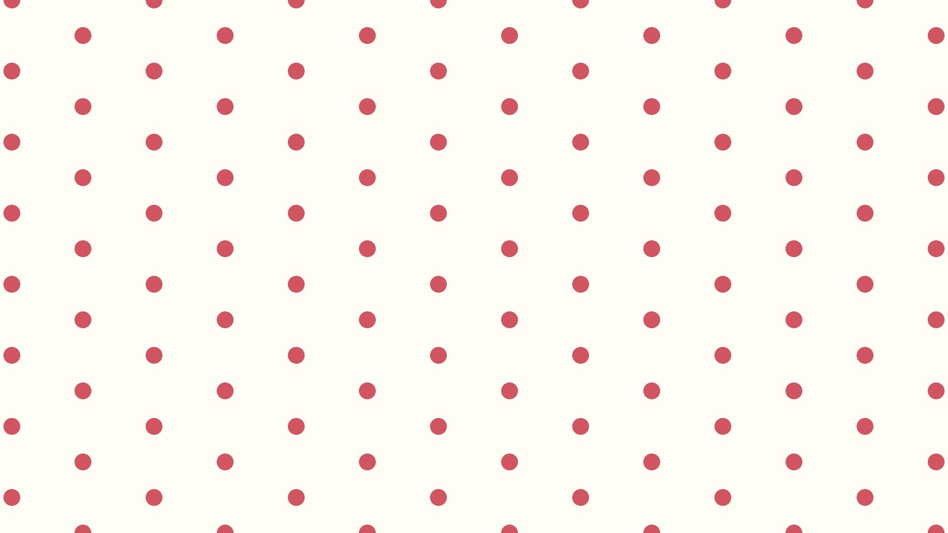 クリーム色の背景にシンプルな赤いドットのパターン
