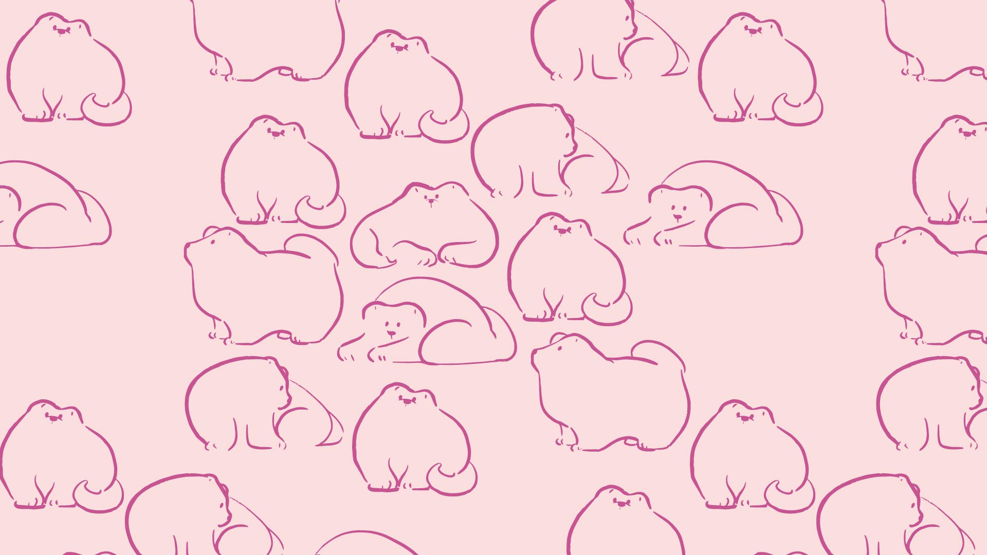 ピンクの背景に凹凸のない犬のパターン