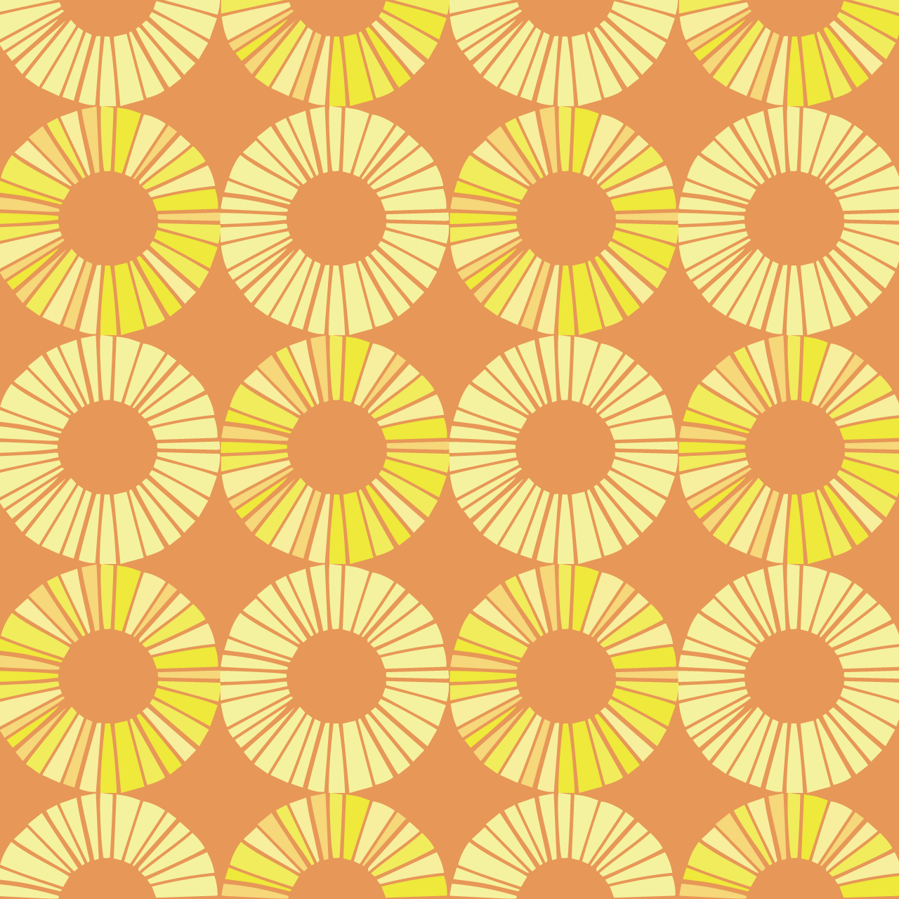 オレンジ色の背景にカットパインのパターン
